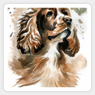 Spaniel Watercolor Painting - Dog Lover Gifts Sticker